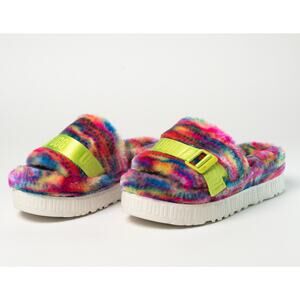 UGG Fluffita Pixelate Platform Sandal Slippers Size 8